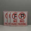 OLANZU No Parking Signs - 4 Pack 10 x14 Inches - Engineer Grade Metal No Parking sign