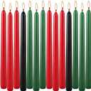 14-Pack Kwanzaa Candles Set - 6 Red, 2 Black, 6 Green Taper Candles, 10 Inch Unscented for Kinara, Holiday Centerpiece, African American Celebration, Principles & Heritage