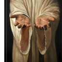 Framed Jesus wall art The Hand of God Christ Religion Canvas The Jesus Hand Wall Decor Bible Pictures Posters Prints Paintings for Living Room Bedroom Church Decorations 24x16 Inch Ready to Hang