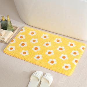 Floral Bath Mat Super Absorbent Bath Rug Non Slip Machine Washable Cute Fluffy Bathroom Mat for Sink, Bedroom and Living Room (Little Flowers, 23"x16") (1'4" x 1'11" (Rectangular))