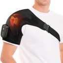 YUANBO Cordless Heated Shoulder Massager Wrap, Portable Shoulder Brace Heating Pad with 3 Heat & Vibration for Pain Cuff Frozen Relief Deep Tissue Warmer Gift for Men Women