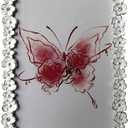 Metal Picture Frame Silver Plated with White Flower Enamel Lovely Flowers Photo Frame 5 x 7 inch for Home Decor, Wall Mount and Tabletop Display, Art Gallery Gift (Sliver-White, 5 * 7inch)