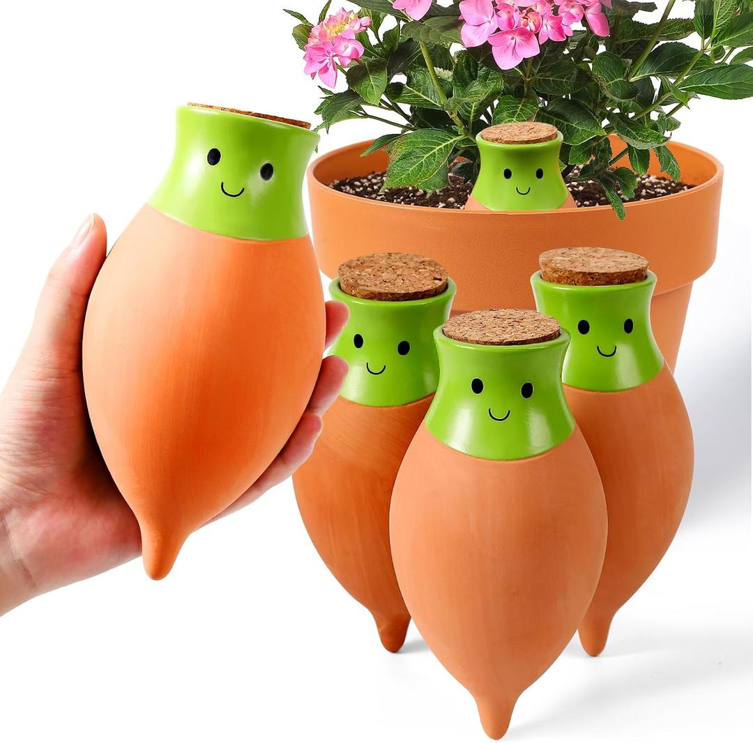 KGZZIZI 4 Pcs Self Watering Terracotta Globes. Large Olla Planter Inserts. Plant Lover Gifts (11.5OZ - 4pcs)