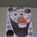 Christmas Snowman Decals - Large Size Snowflakes & Candy Indoor/Outdoor Decorations for Winter Doors & Windows