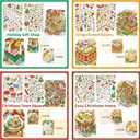 2 x 3D Sticker Scene 4 Sets Christmas Scene Stickers for Adults and Kids Sticker Therapy Featuring Christmas Themes (No Tweezers)
