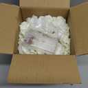 Rose Silk Flower Arrangement Artificial Vivid Rose in Glass Vase with LED Light Elegant Centerpiece for Home Wedding Bathroom Table Shelf Decoration (Pure White)