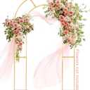 GRENTY Open Arch Backdrop Stand,7.2 FT Metal Double Arch Backdrop Frame U Shaped Wedding Arches for Wedding Ceremony, Baby Shower, Birthday Party, Graduation Party (Gold)