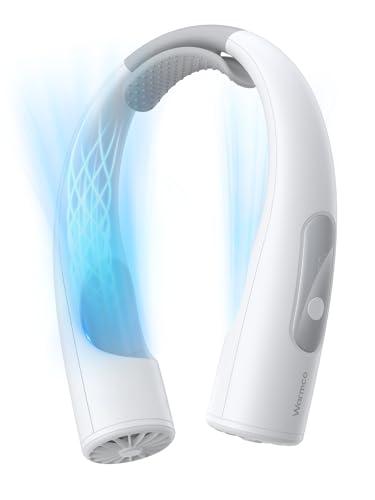 Warmco 10000mAh Portable Neck Fan - Rechargeable, 4-Speed, 360° All - Around Cooling, 24H Long - Lasting Runtime, Hands - Free Wearable Fan for Hot Weather, Travel,Office & Camping (Men & Women)
