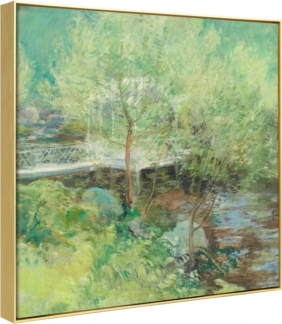 Canvas Floater Frame for 48x48 Oil Paintings with 0.5-0.8 Deep, DIY Metal Floating Frame for Stretched Canvas Art Prints Landscape Portrait, Horizontal or Vertical Display (Gold)