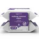 2 x Amazon Basics Makeup Remover Wipes, Gentle Cleansing, Dermatologist Tested, Night Calming, Plant Based, Alcohol-Free, Removes Waterproof Mascara, 25 Count Per Pack, Pack of 2