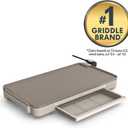 bella 12" x 22" Electric Griddle with Warming Tray, EverGood Ceramic Nonstick Coating & Removable Temperature Probe, Dishwasher-Safe Drip Tray & Cool Touch Handles, 1500 Watt, Oatmilk
