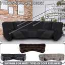 ULTICOR 7-Piece L Shape Sectional Recliner Sofa Covers, Velvet Stretch Reclining Couch Covers for Sofa, Thick, Soft, Washable (Black, 5 Seat Cover)