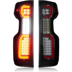 LED Tail Light for Chevy Silverado 1500 2019-2023, 2500 HD 3500 HD 2020-2023, Rear Taillight Assembly, ONLY Fit Incandescent Model 84554656, 84554657, 84752978, 84752979, GM2800308, GM2801308 (Chrome Housing Smoked Lens)