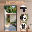 Magnetic Screen Door Left/Right Side Opening Polyethylene Terephthalate Mesh with Strong Magnets, Self-Closing Design for Insect/Bug Protection, Easy Installation, Pet & Kid Friendly (Fits Doors to 36x82 Inch, Black)