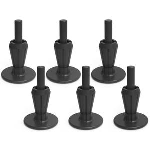KOHOME 6Pcs Steel Stem Plastic Bed Frame Feet,Sturdy Bed Frame Legs for Replace Wheels,Black