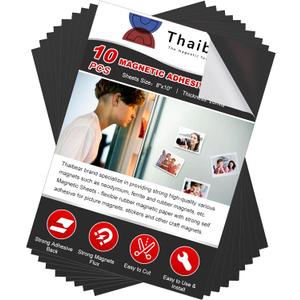 Adhesive Magnetic Sheets, Magnetic Sheets with Adhesive Backing, 8" x 10", 10 Pack Flexible Magnet Sheets with Adhesive - Sticky Magnets with Adhesive Backing for Photo and Picture Magnets