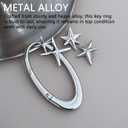 Tizee Oval Star Carabiner Y2K Keychain  Shiny Metal Alloy Key Ring for Women & Men, Bag Charms Purse Pendant