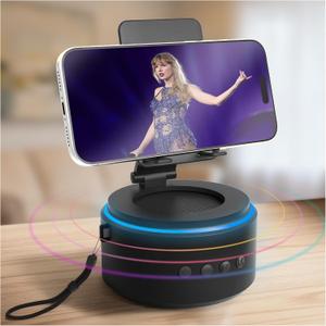 Gifts for Men Dad Him Husband Christmas - Bluetooth Speaker with Phone Stand - Anniversary Birthday Gift for Teen Boy Boyfriend Women, Mens Stocking Stuffers - Ideal for Home/Kitchens/Outdoor/Desk (A2 - Black)