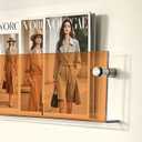2-Pack Orange Acrylic Magazine Holder Brochure Holder, 24 Inch Hanging Magazine Rack with Hardware, Floating Bookshelf Brochure Display Organizer for Home, Office, Reception Area