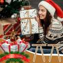 3 x 30 Pcs Christmas Velvet Wreath Bow, 5 x 7 Inch Vintage Velvet Ribbon Bows Rustic Crafts Gift Bows for Indoor Outdoor Wreaths Garland Holiday Xmas Tree Wrapping Crafts (Khaki, Width of 3/8")