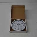 8 Inch White Wall Clock, Sweep Silent Movement Accurate Clocks with Temperature & Humidity, Decorative for Kitchen/Living Room/Bedroom/Office/School/Classroom