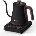 Electric Kettle, Electric Gooseneck Kettle with 6 Temperature Control Presets and LED Display, 0.8L/27.05oz, 0.8mm Ultra-Fine Spout, 304 Stainless Steel Inner, 1000W Gooseneck Kettle, Matte Black