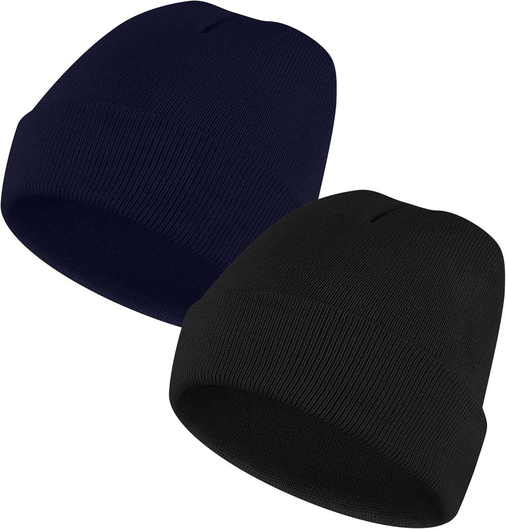 Vanjua Beanie for Men Women, Slouchy Beanie Hats Winter Knit Caps Soft Hat Unisex (Black)