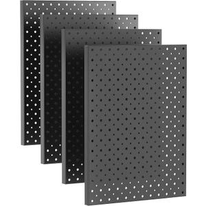 Ultrawall Metal Pegboard Panels, Pegboard Wall Organizer, Black Peg Boards for Wall, Garage Tool Storage Organization, 12"X16", 4pcs