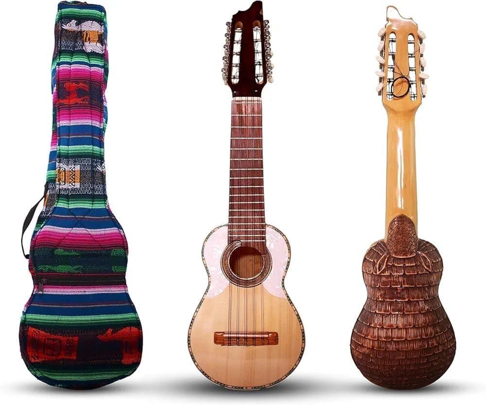 Ukulele, Charango 10 Strings Guitar, Hand Rubbed Finish Carved Unique Ukulele Charango Unique Instrument for Professional Begginers Unique Guitar 27 inch Hand Carved Premium Instrument