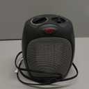 Amazon Basics Ceramic Space Heater, Portable Indoor Heating Solution, With Overheat and Tip-Over Protection, Thermostat, Non-Oscillating, 1500W, 7.52"D x 6.34"W x 9.45"H, Black