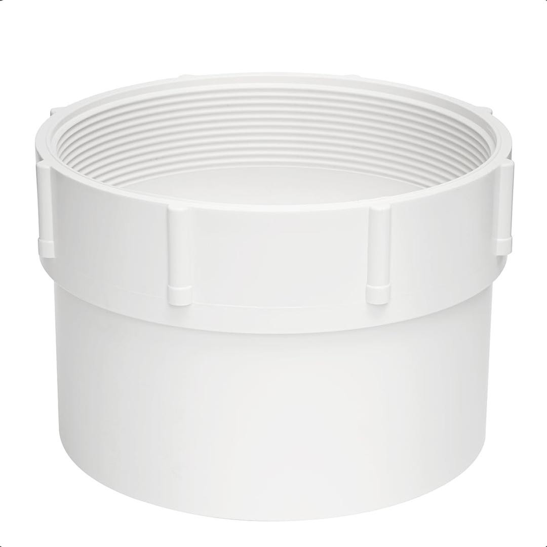 Cinsda 6" PVC DWV Female Adapter Pipe Fitting, Flush Sewer Cleanout Adapter for Drainage Piping System