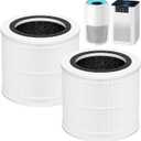 2-Pack AP100 AP102 Replacement Filter Compatible with AromaRoom AP100-A, AP100-B, AP100-C, AP102 & Core Mini Air Purifiers, 3-in-1 H13 HEPA and Activated Carbon Filter, White