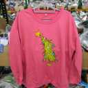 Christmas Sweatshirts for Women Cute Christmas Tree Graphic Long Sleeve Shirt Xmas Holiday Party Pullover Blouse, Size L