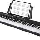 Digital Piano 88 Key Full Size Semi Weighted Electronic Keyboard Piano with Music Stand,Power Supply,Bluetooth,MIDI,for Beginner Professional at Home/Stage-A1 (Black)