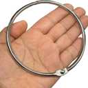 4 Inch 10-Pack Loose Leaf Binder Rings, Extra Large Metal Key Rings for Keychains | Nickel Plated Steel, Smooth Snap Joint for Index Cards, Flashcards, DIY Crafts, Shower Curtain Hooks (Silver)