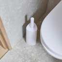Joseph Joseph Flex 360, Advanced Smart Toilet Brush and Storage Holder Set with Anti-drip, Anti-Clog, Triple-Action Replaceable Brush Head - White