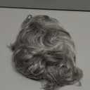 RENERSHOW Short Grey Curly Wigs for White Women Sliver Gray Synthetic Wig with Bangs Full Puffy Curly Grey Short Wig