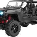 ARRIS MN-128 RC Rock Crawler, 1:12 Scale RC 4WD RC Climbing Car, All-Wheel Drive Off-Road RC Jeep Crawlers RTF, 2.4Ghz RC Rock Crawler 4x4 All Terrain Car for Adults (Black)