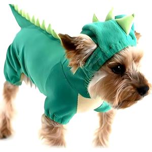 Hotumn Dinosaur Dog Halloween Costume Pet Dino Hoodie for Small Dogs (Medium, Green) Hotumn Dinosaur Dog Halloween Costume Pet Dino Hoodie for Small Dogs (Medium, Green)