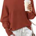 BTFBM Off Shoulder Sweaters for Women Trendy 2025 Fall Long Sleeve Casual Basic Knit Winter Oversized Pullover Sweater (S)