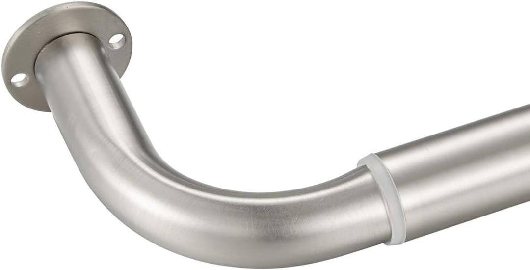 Room Darkening Curtain Rod, Wrap Around Design, Extra-Thick 1-Inch Diameter Single Drapery Rod, Extendable Metal Rod Set for the Blackout Curtains and Sheer (Satin Nickel, 28-48")