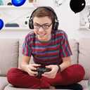 Blue and Black Silver Confetti Balloons,12inch Dark Royal Blue Black Sliver Party Latex Balloons for Boys Video Gaming theme party,Birthday,Wedding,Thanksgiving,Christmas Day,Columbus,Veterans.