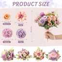 Zeyune 12 Bundles Lavender Purple Artificial Flowers Peonies Silk Dahlia Faux Rose Fake Chamomile Hydrangea Bouquet Floral Arrangements Bulk for Home Vase Wedding Party Table Centerpiece (Peonies)