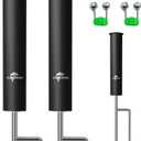 2/4 Pack Upgraded Fishing Pole Holder, Aluminum Fishing Rod Holder for Ground, Rod Holders for Bank Fishing, Free Alarm Bells