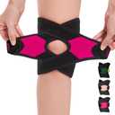 aoFIT Knee Brace for Women Men Knee Pain Meniscus Tear Arthritis Patella Dislocation Best Osteoarthritis Adjustable Compression with Memory Stabilizers for ACL MCL Breathable for Injury Recovery (4XL, Onyx Bloom)