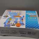 KIZZYEA Toys for 1 2 3 Years Old Boys Girls, Toddler Basketball Hoop & Soccer Goal, Montessori Toy, Interactive Musical Sports Toys with Light, Christmas Birthday Gifts for Baby Kids Age 12-18 Months (Blue)