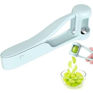 Grape Fruit Slicer Cutter – 4‑Blade Stainless Steel for Grape Tomato Cherry Kitchen Gadget, Salad & Cake Decoration Tool ( 2 PACK)