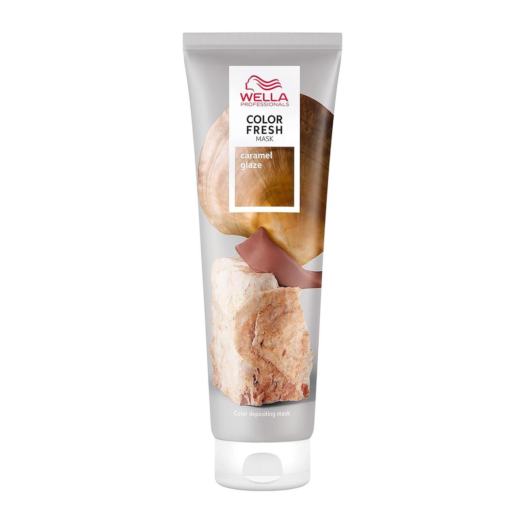 Wella Color Fresh Mask | Color-Depositing Hair Mask for Refreshed Salon Color | Vegan Formula with Avocado Oil for Smooth, Moisturized Results | All Hair Types | Zero Damage | Silicone Free | 5 Fl Oz (Caramel Glaze)