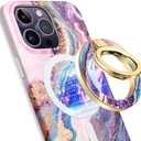 GVIEWIN Magnetic Phone Ring Holder, Compatible with MagSafe Phone Grip with Adjustable Stand, Magnet Phone Ring Kickstand for iPhone 17/16/15/14/13/12 Pro Max Plus Air/Other Phones (Dreamland River)