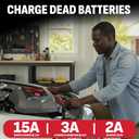 Schumacher Electric 15A Car Battery Charger and Maintainer, 4-in-1 Solution, for 6V/12V Power Sport, Automotive, and Marine Batteries, SC1280